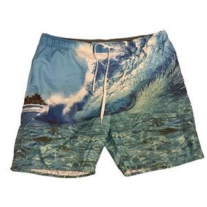 Newport Blue Men’s Swimming Trunks Surfs Up Wave Size XL